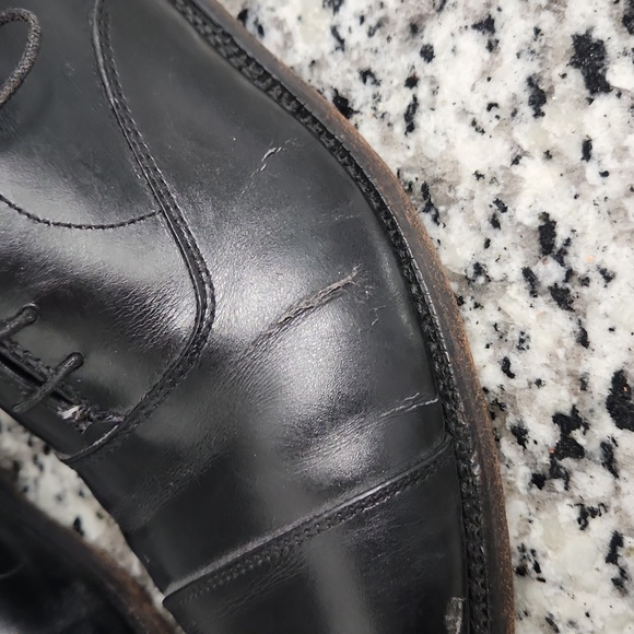 Black Leather Alden Cap Toe Oxford Dress Shoes sz 7.5 B delmar bootery